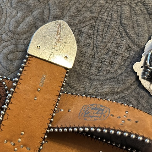 Justin Boots Leather Cross & Rhinestone Bling Belt Western Country Boho Bling main image 7